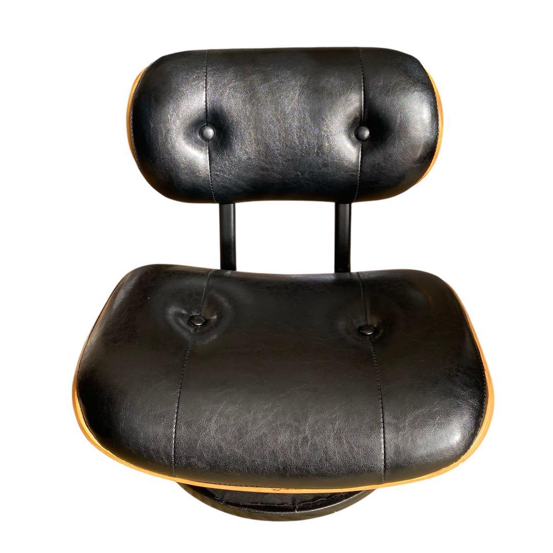 座椅子 革 木目調 回転椅子 チェア