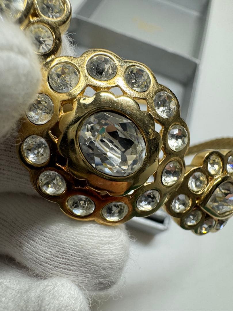 Christian Dior ネックレス ネックレス ラインストーン ゴールド