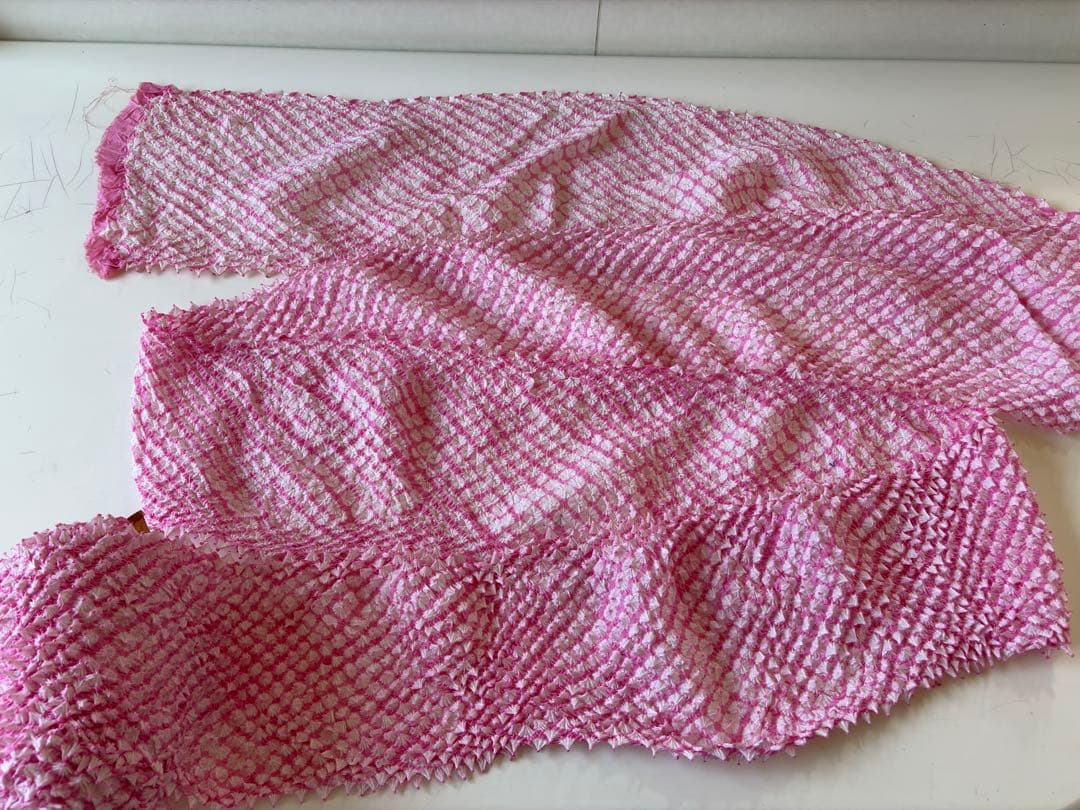 有松絞り　反物　レア色　ピンク