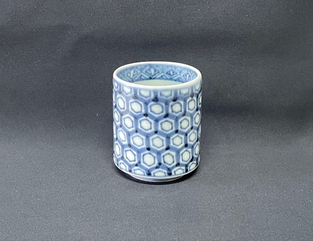 亀甲紋 古伊万里 幾何学文 覗き のぞき 猪口 希少 2