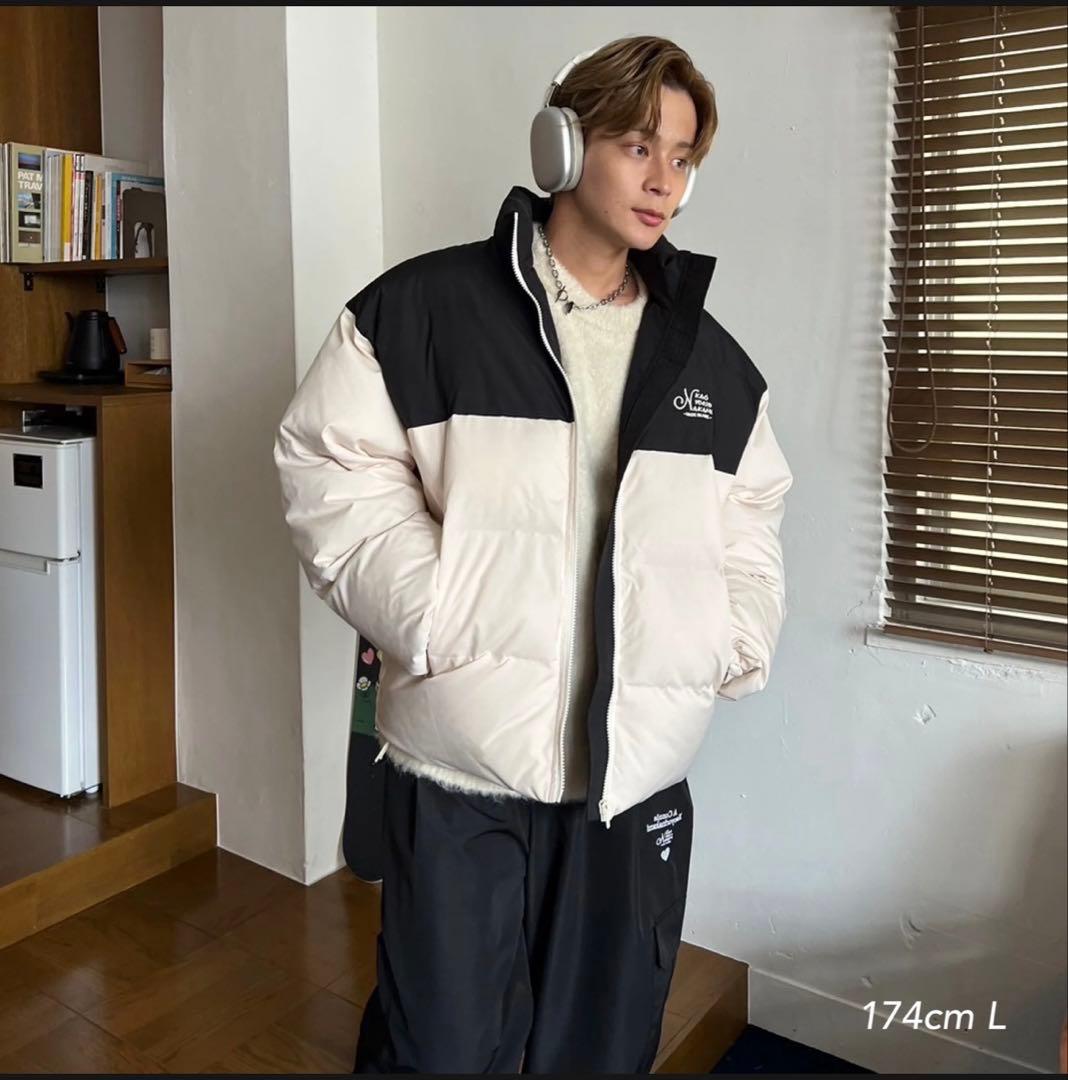 Kaoyorinakami ダウン　panel blousonブラック/ホワイト