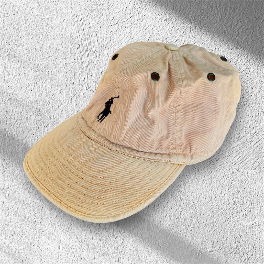 00s【Polo Ralph Lauren】サーモンピンク フェード キャップ