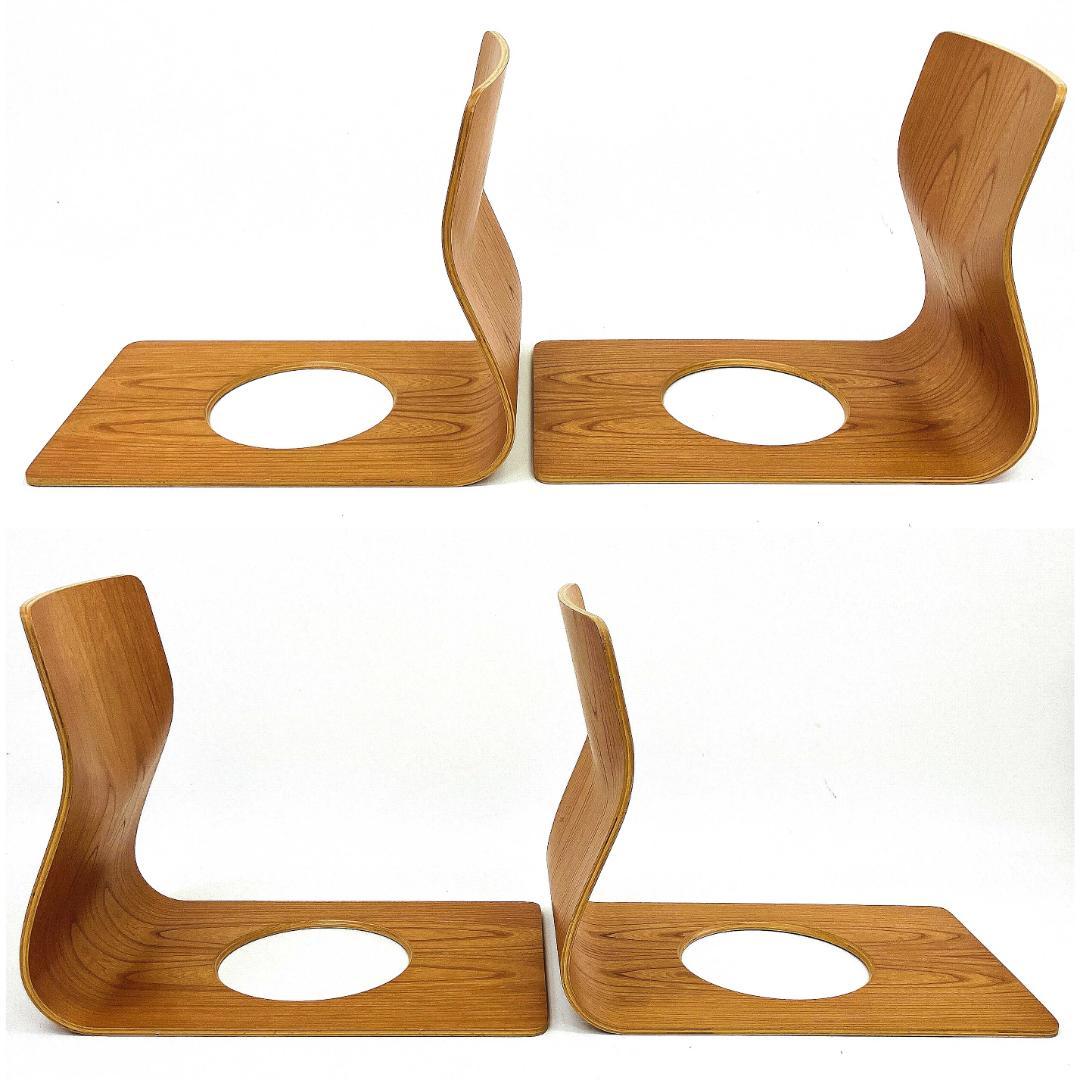 Tendo 天童木工 座椅子 2脚セット 藤森健次 曲げ木 ケヤキ板目 曲木⑨