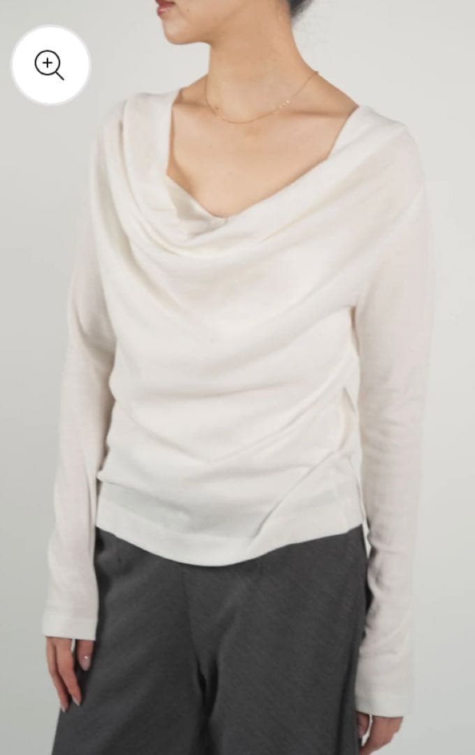 トップス Scheat 2way drape tops_white