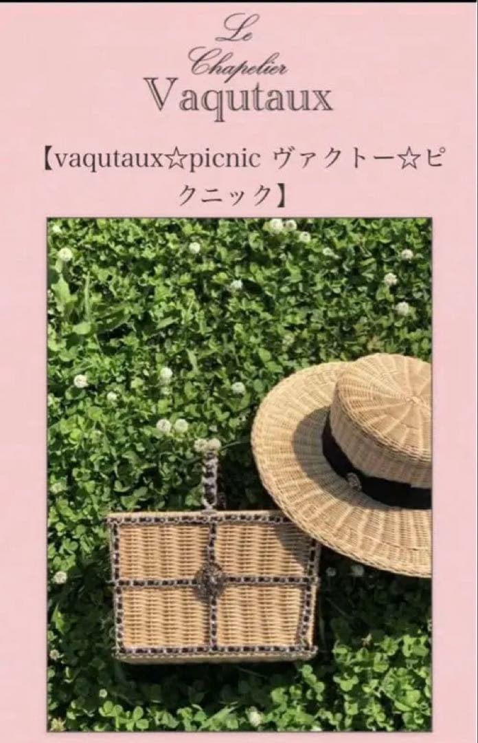 Vaquiaux ピクニックかごバッグインバック付き２点