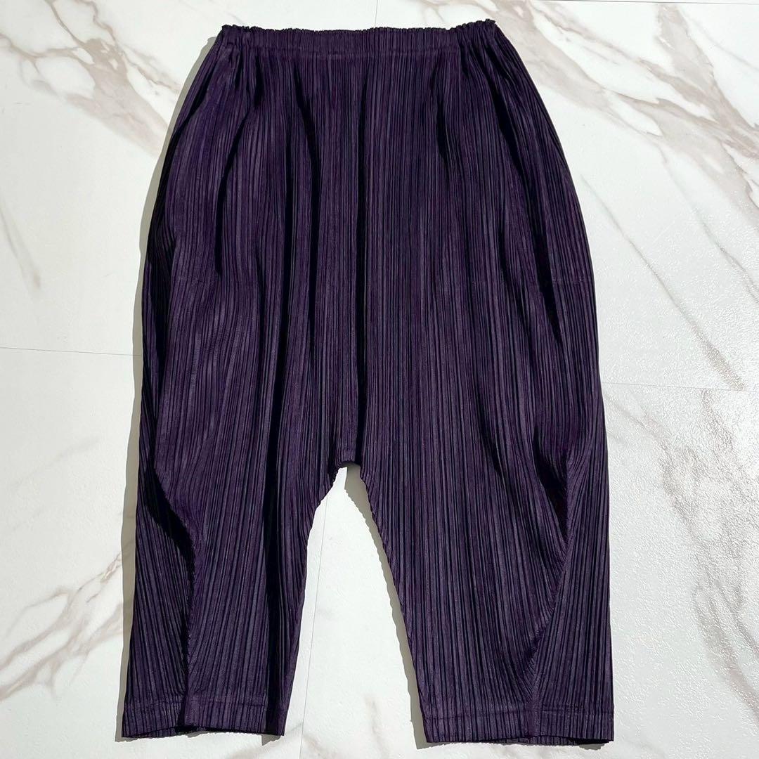 極美品 PLEATS PLEASE サルエルパンツ プリーツ加工 パープル 3