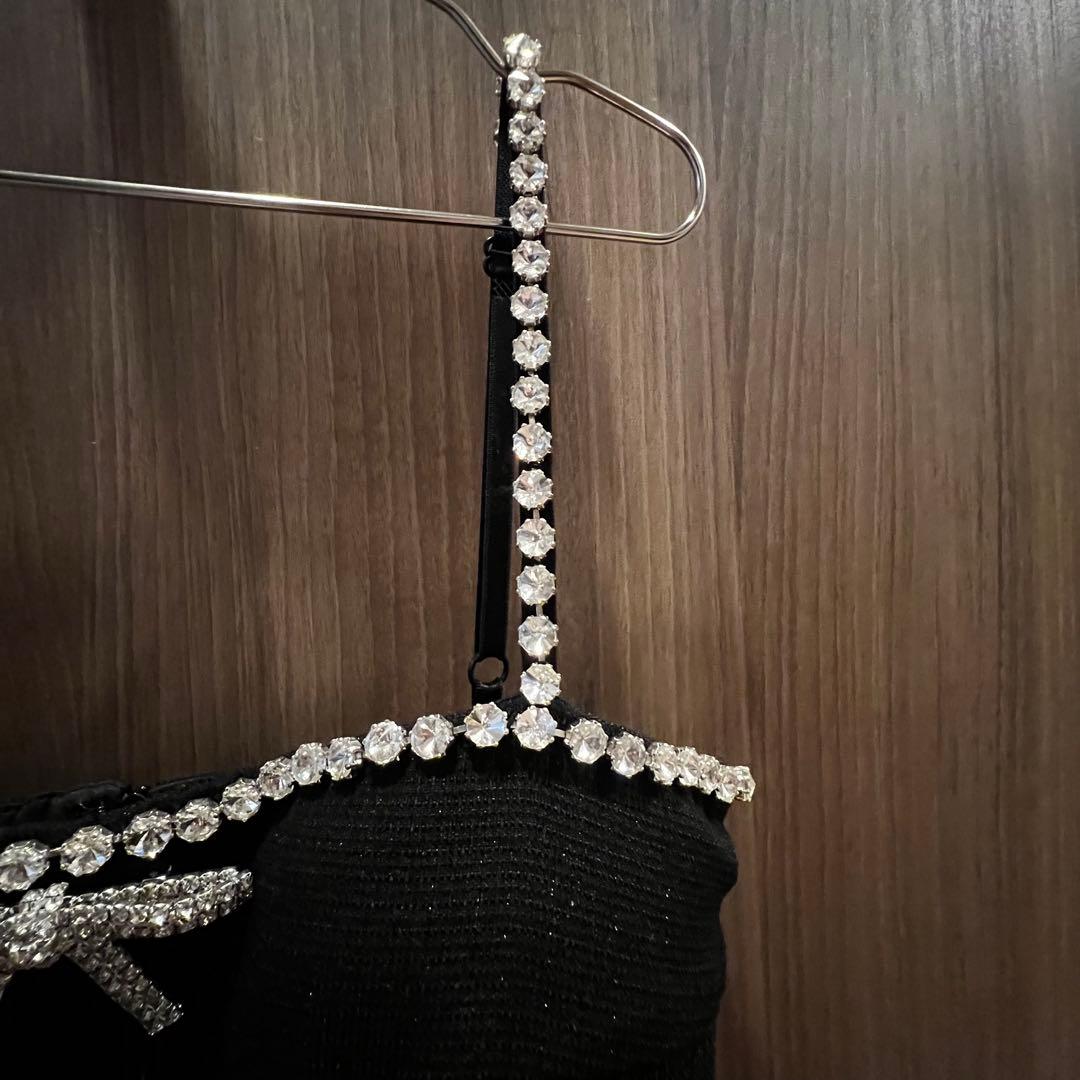 カットアウトビジューキャミソールドレス／jewels キャバドレス　s