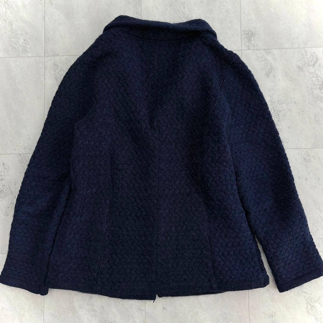 ダーマコレクションモヘヤ混ニットジャケットネイビー