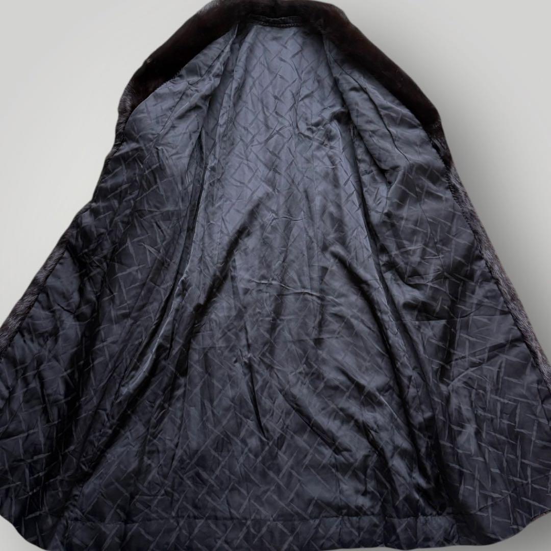 着丈114 ミンク MINK ロングコート Aライン 毛艶 ブラウン