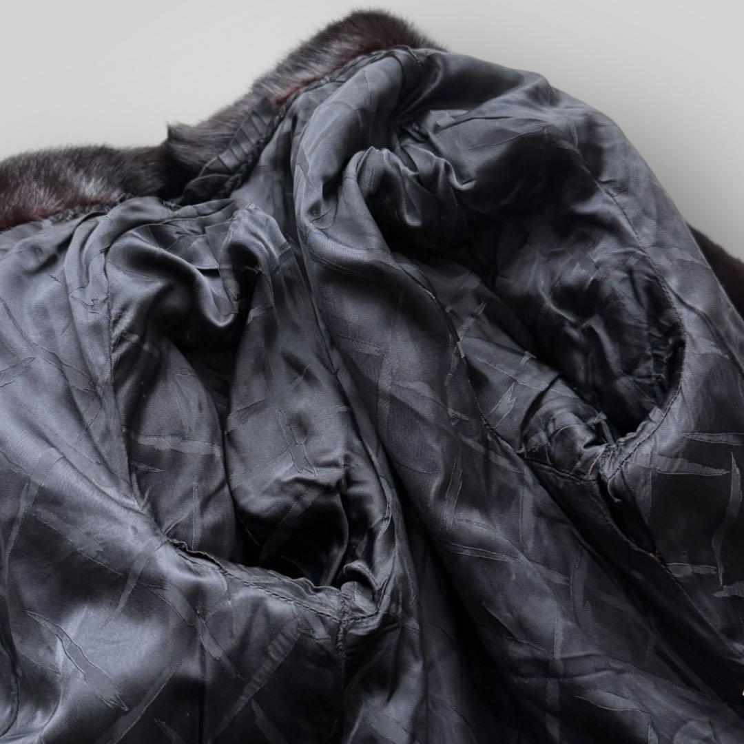 着丈114 ミンク MINK ロングコート Aライン 毛艶 ブラウン