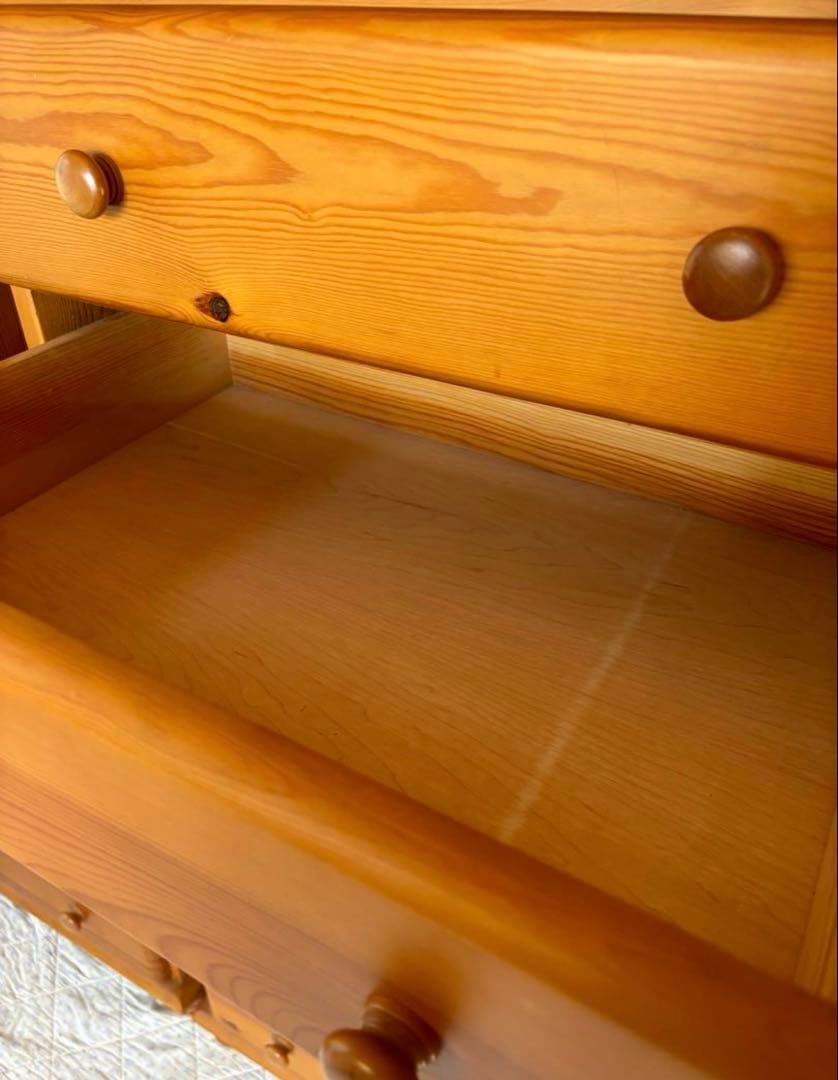 カントリー調　木製7段チェスト