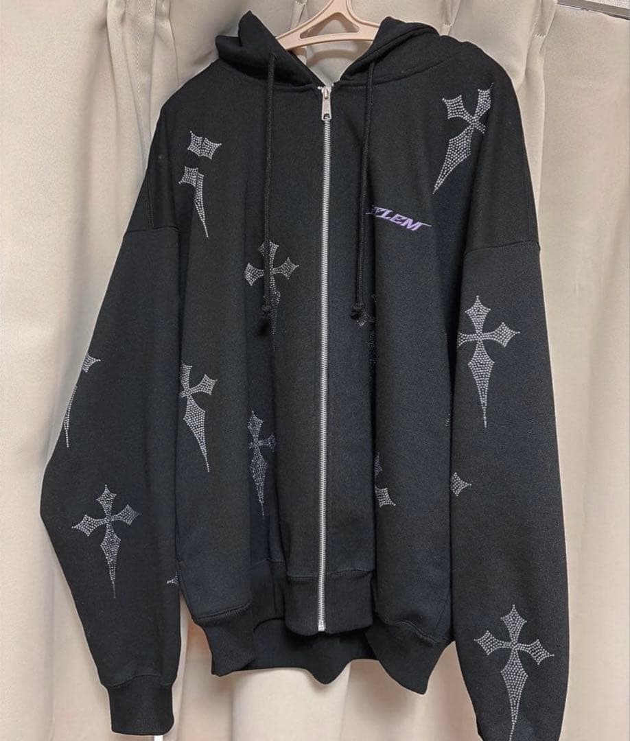 レフレム REFLEM クロスラインパーカー 紫 パープル 十字架