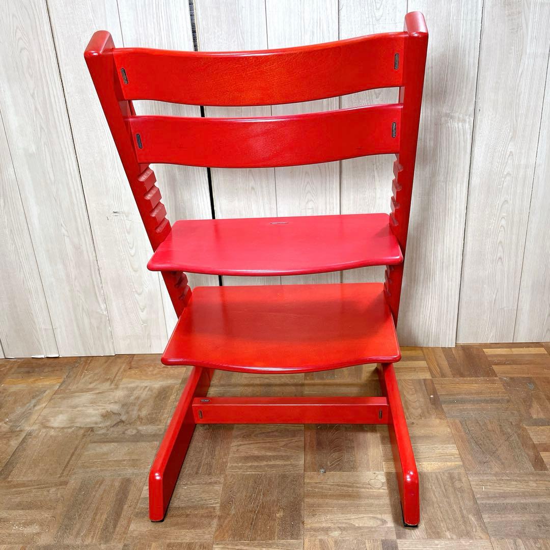 美品！北欧の名品！ストッケ　トリップトラップ　レッド　取扱説明書付き