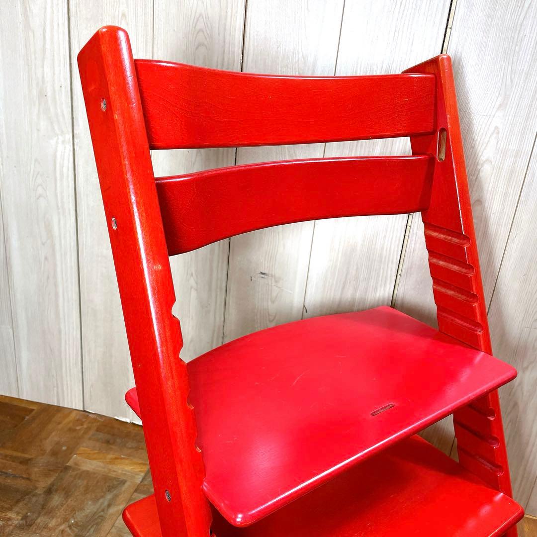 美品！北欧の名品！ストッケ　トリップトラップ　レッド　取扱説明書付き