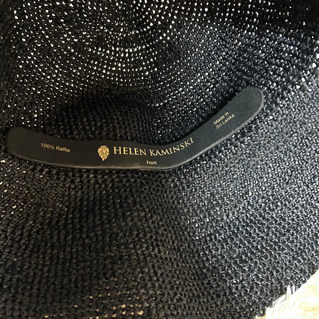 【美品】ヘレンカミンスキー プロヴァンス10 ラフィアハット チャコール