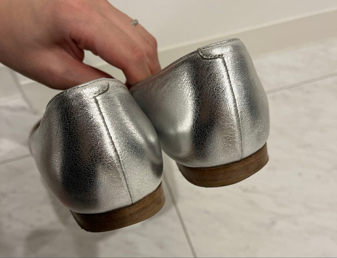 ペリーコ　38.5 シルバー　フラットシューズ