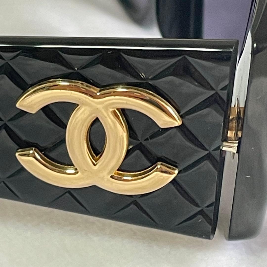 希少 CHANEL シャネル サングラス マトラッセ ココマーク 01450 黒