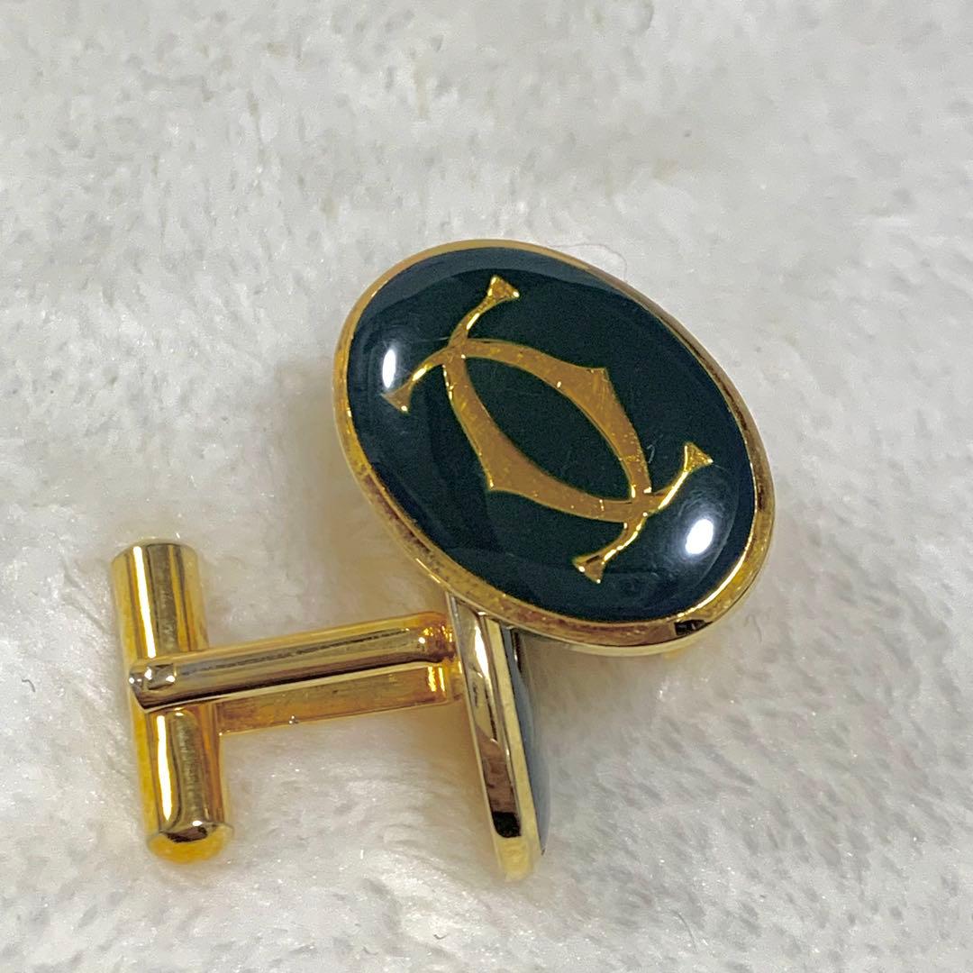 希少 Vintage Cartier カルティエ 2C ロゴ カフス タイピン