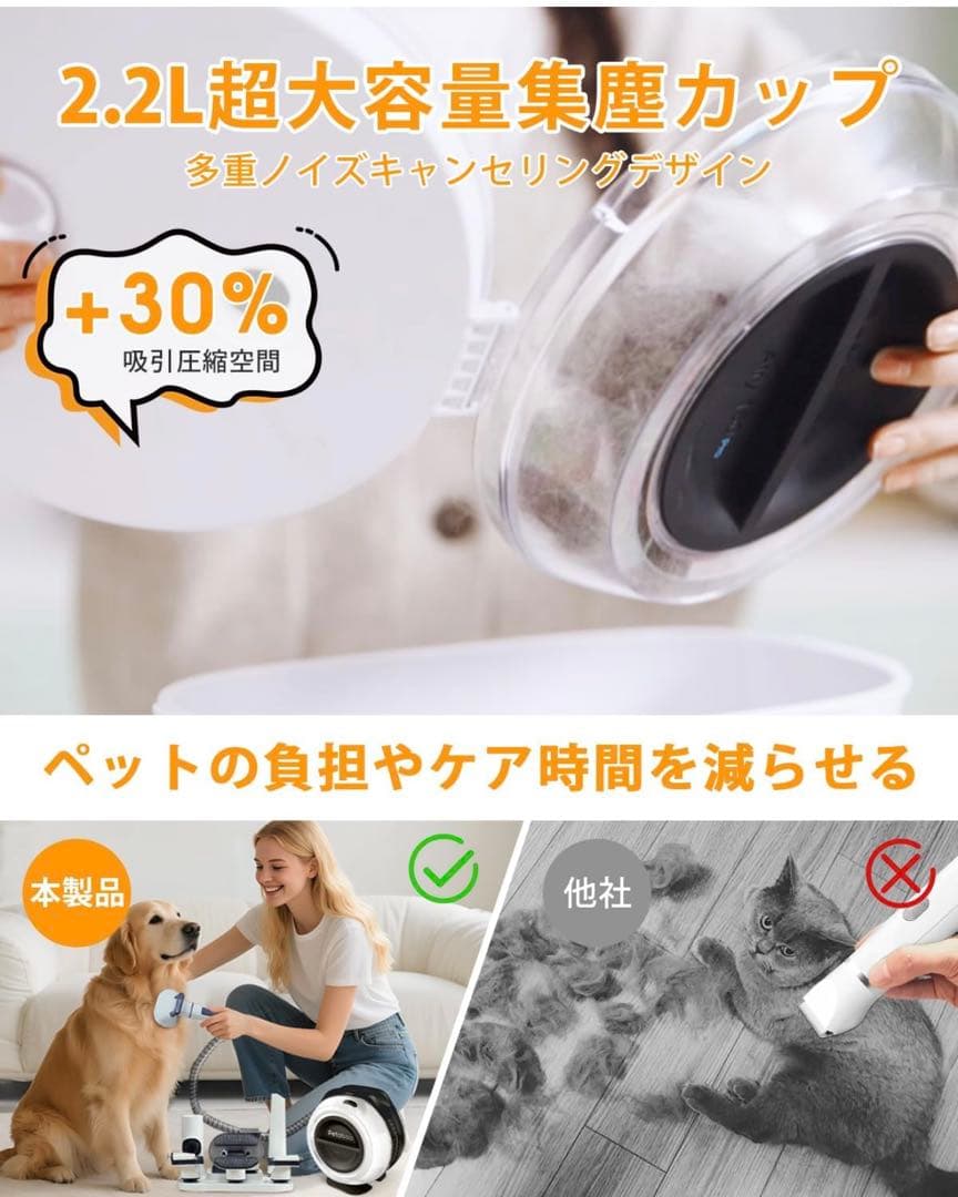 Petaboo コードレスペットグルーミング 掃除機 7in1 定価19980円
