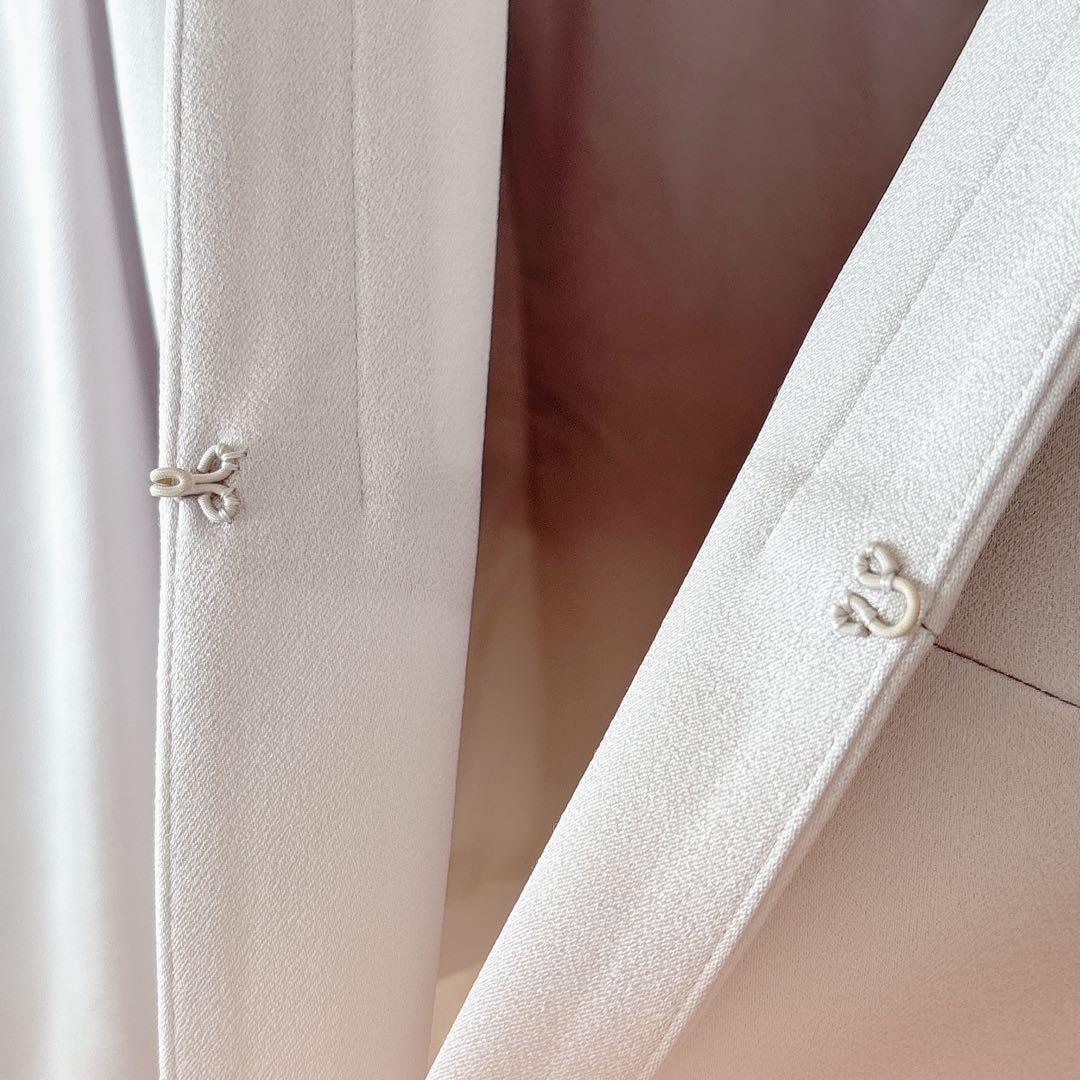 【1109】アナイ　トリアセサテンノーカラージャケット　ライトグレー　38