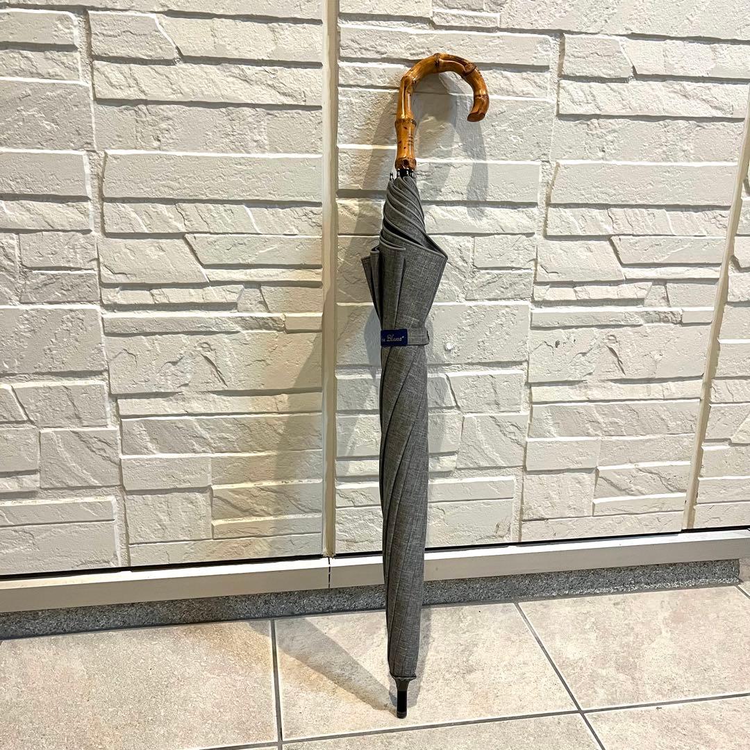 芦屋ロサブラン 完全遮光日傘 晴雨兼用 ミドル プレーン ダンガリー グレー