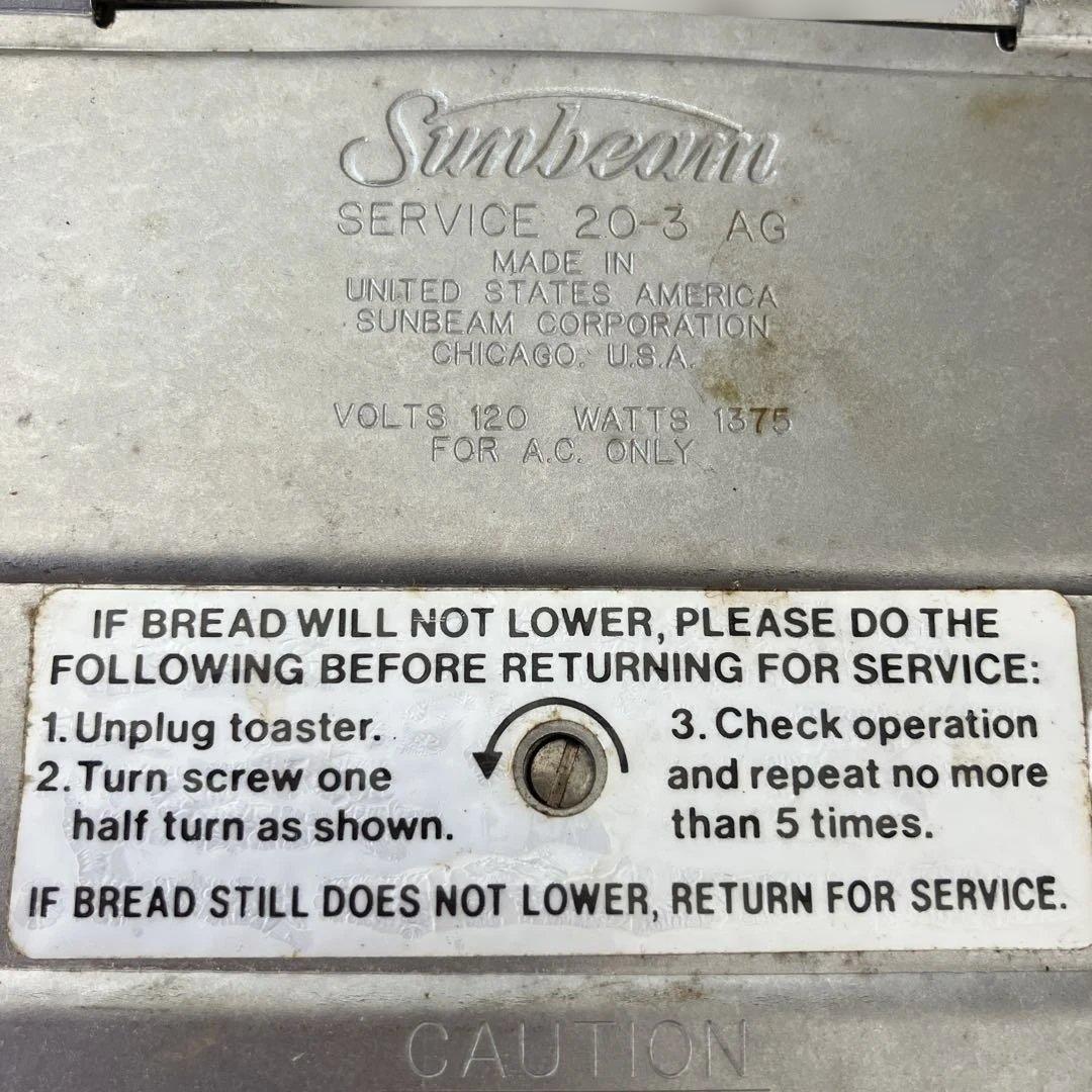 米国製　サンビーム　クラシック　ホップアップ　トースター　難有り　訳あり　完動品