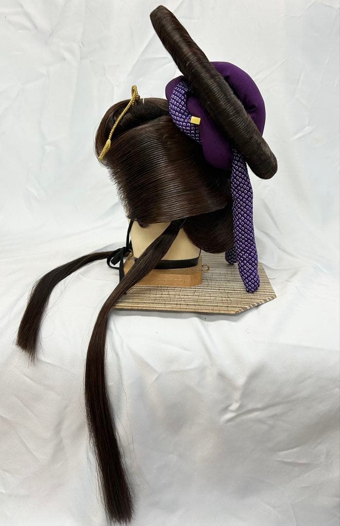 日本髪かつら　大衆演劇かつら　花魁　辰巳6号(小サイズ)自然色　かのこ付き