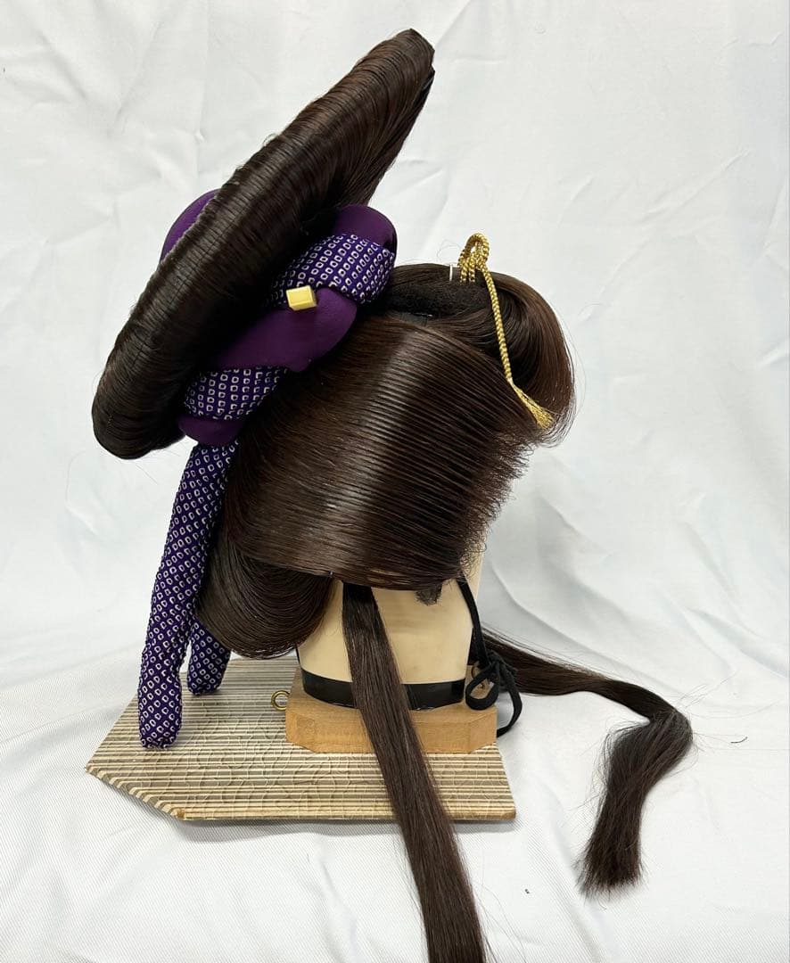 日本髪かつら　大衆演劇かつら　花魁　辰巳6号(小サイズ)自然色　かのこ付き