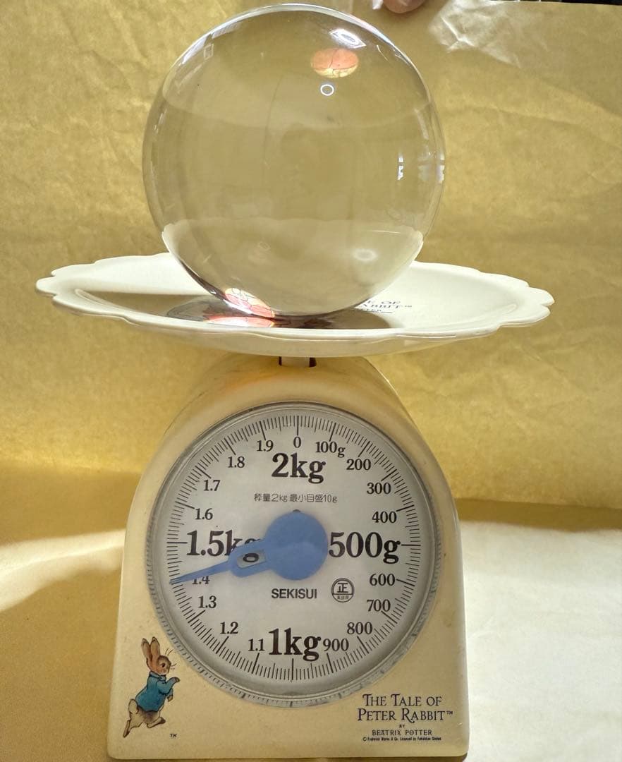 中国骨董品 水晶丸玉 熔炼　箱付き