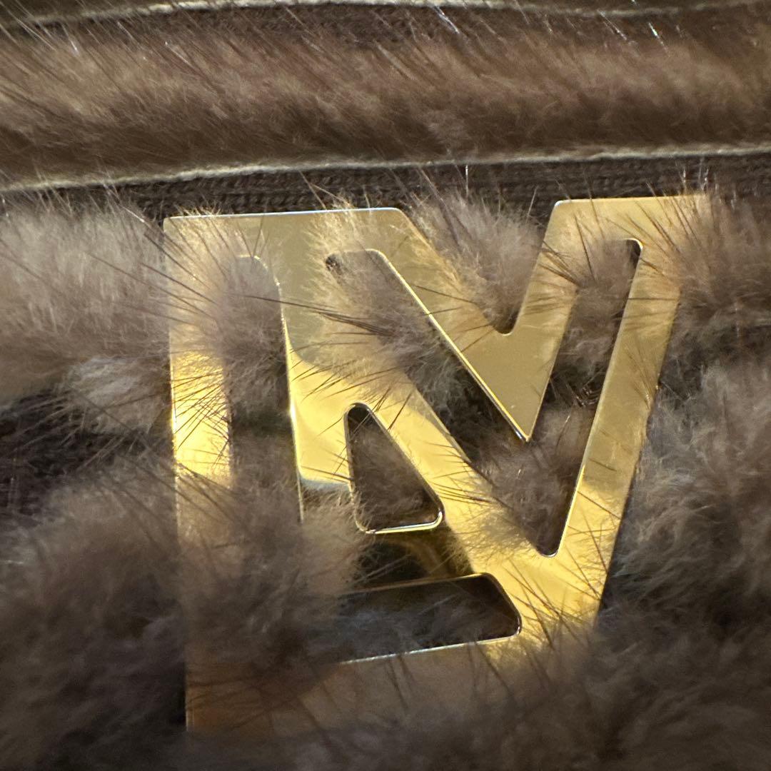 ルイヴィトン　ネックウォーマー　ブラウン　ファー　スヌード　ミンク M74728