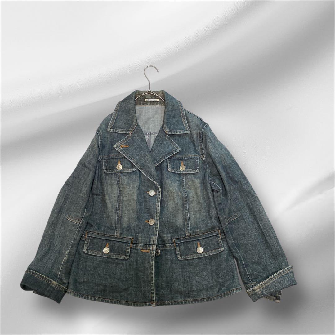 大きいサイズ！23区/ジャケットヴィンテージ風デニムジャケット/希少サイズ48