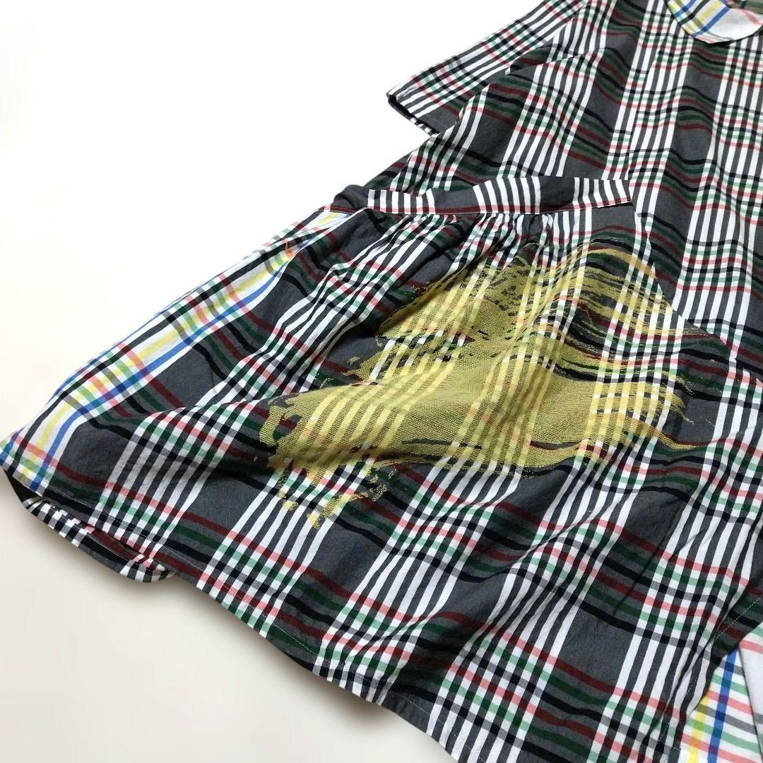 美品　慈雨　ロングワンピース　シャツワンピース　L　チェック　センソユニコ