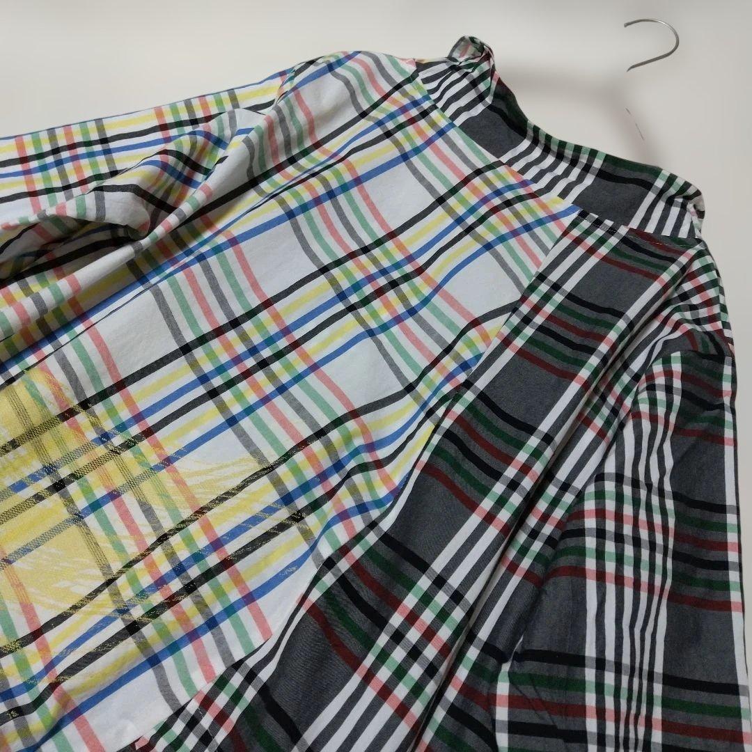 美品　慈雨　ロングワンピース　シャツワンピース　L　チェック　センソユニコ