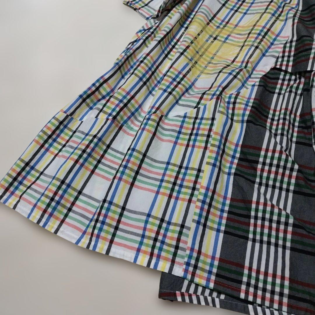 美品　慈雨　ロングワンピース　シャツワンピース　L　チェック　センソユニコ