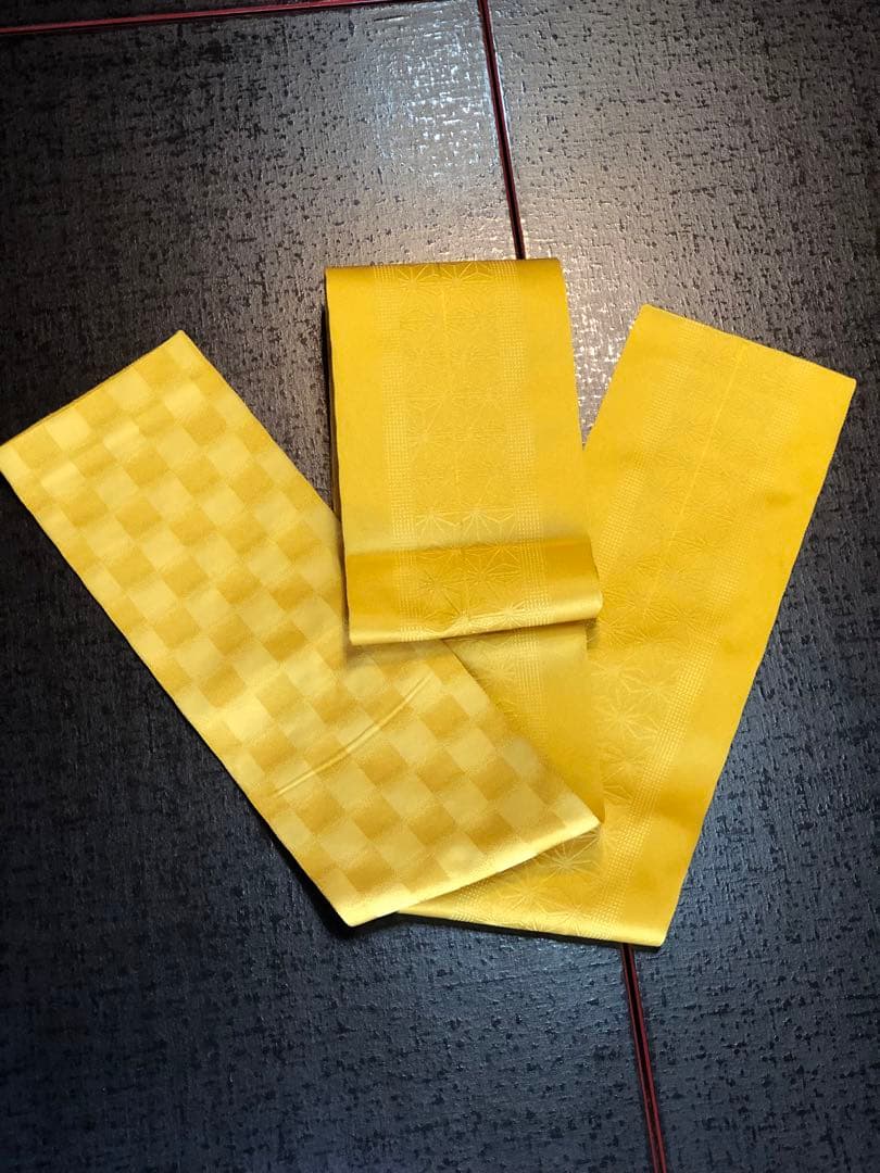 R7・ゆかたと帯　お仕立上り　市松格　子　着物…綿・麻　 帯…プレゼントします