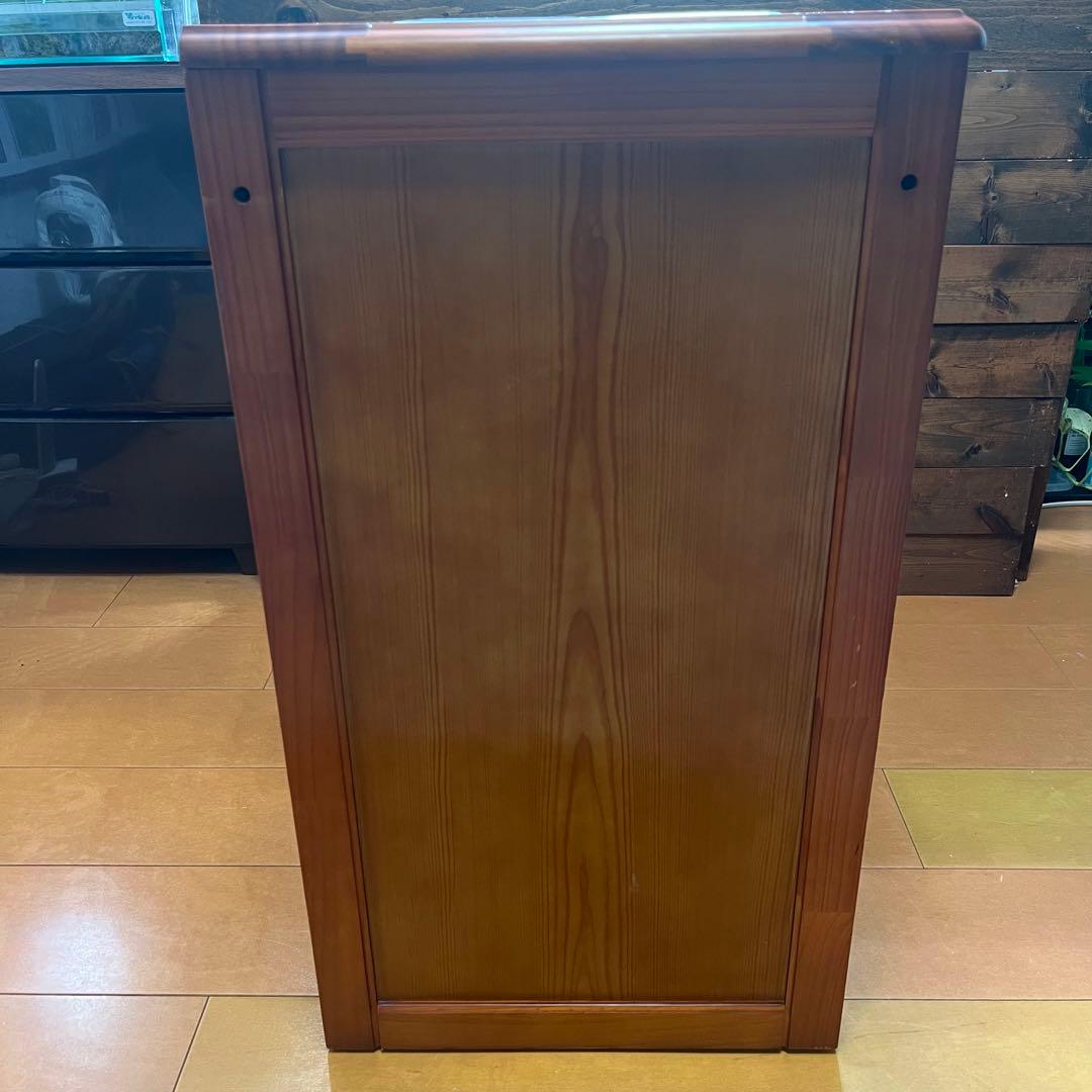 天然木 タイル天板 キッチンカウンター 3分別ダストボックス キャスター付き