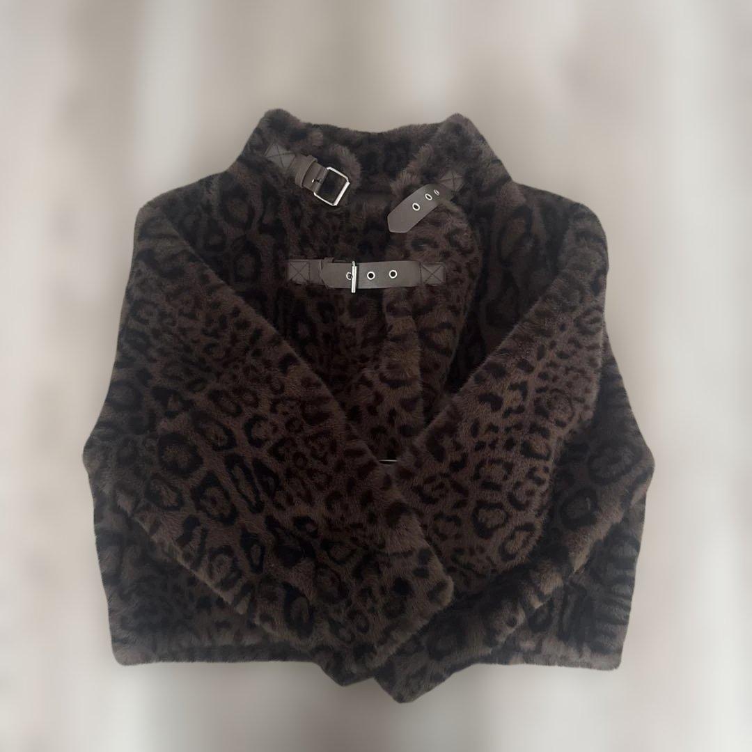 レオパードボリュームファーコート