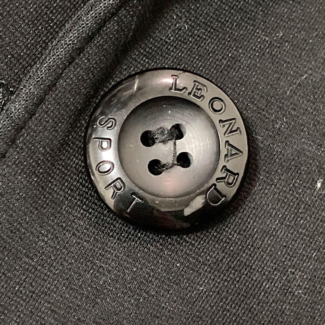 LEONARD レオナール ジャージー ジャケット 花柄 切替 伸縮性 42 黒