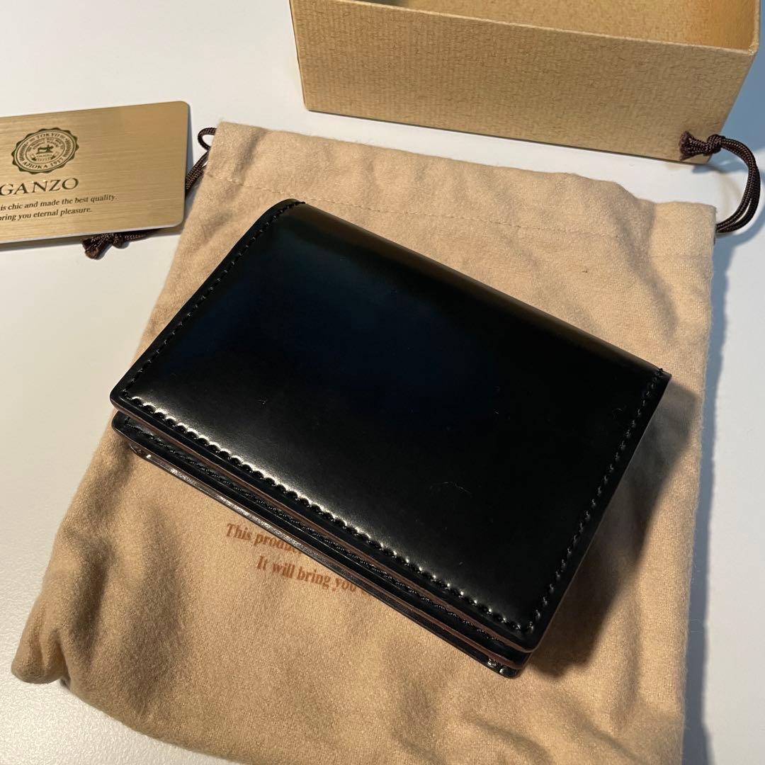 GANZO SHELL CORDOVAN 2 名刺入れ ブラック