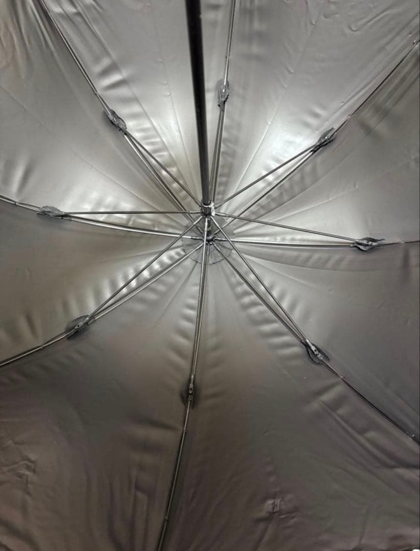 Rose Blanc 日傘ミドル55cm シングルフリル ネイビー×アイボリー