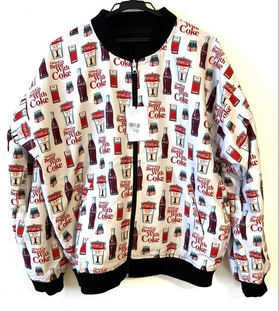 タイムセール　コカコーラ　グラニフブルゾンジャケット黒コーラ柄リバーシブル