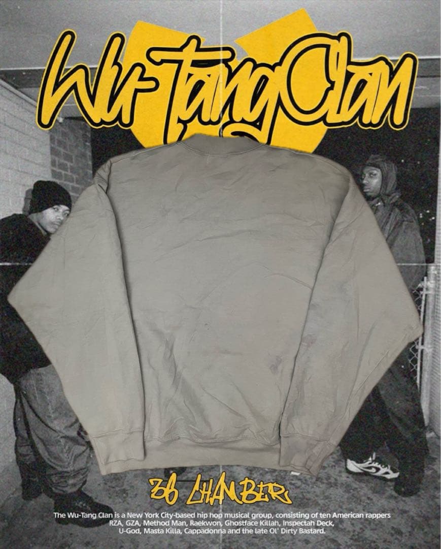 超希少 90's wu wear スウェットL ベージュ wu tang 初期