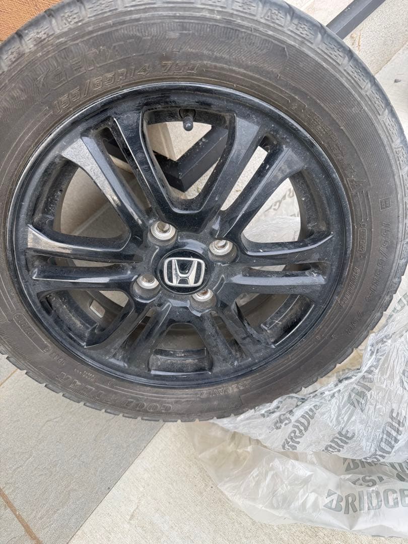 Nボックスカスタム純正ホイールセット ICE NAVI 7 155/65R14