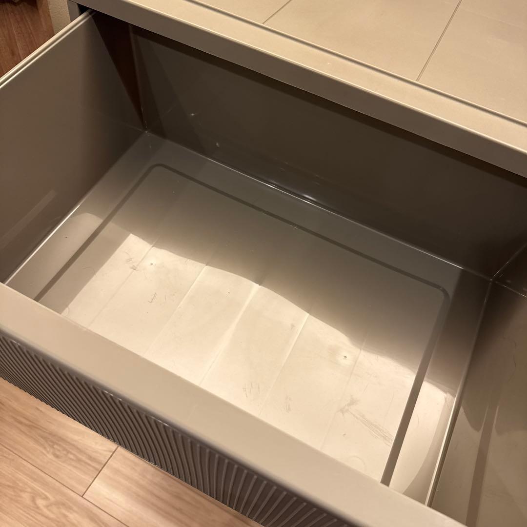 グレー　4段引き出しチェストワイドサイズ　ワイドチェスト2セットタンス