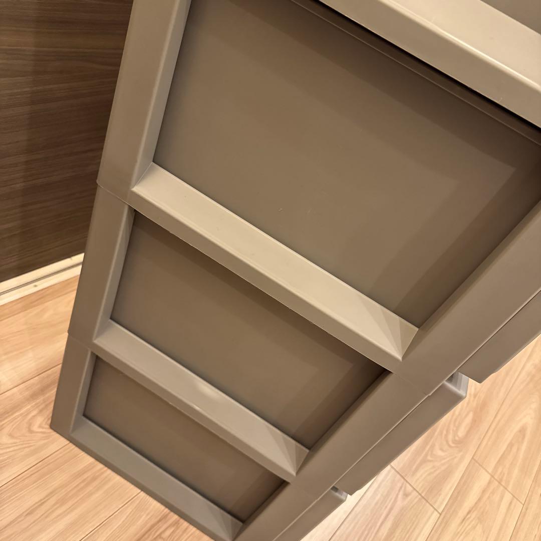 グレー　4段引き出しチェストワイドサイズ　ワイドチェスト2セットタンス