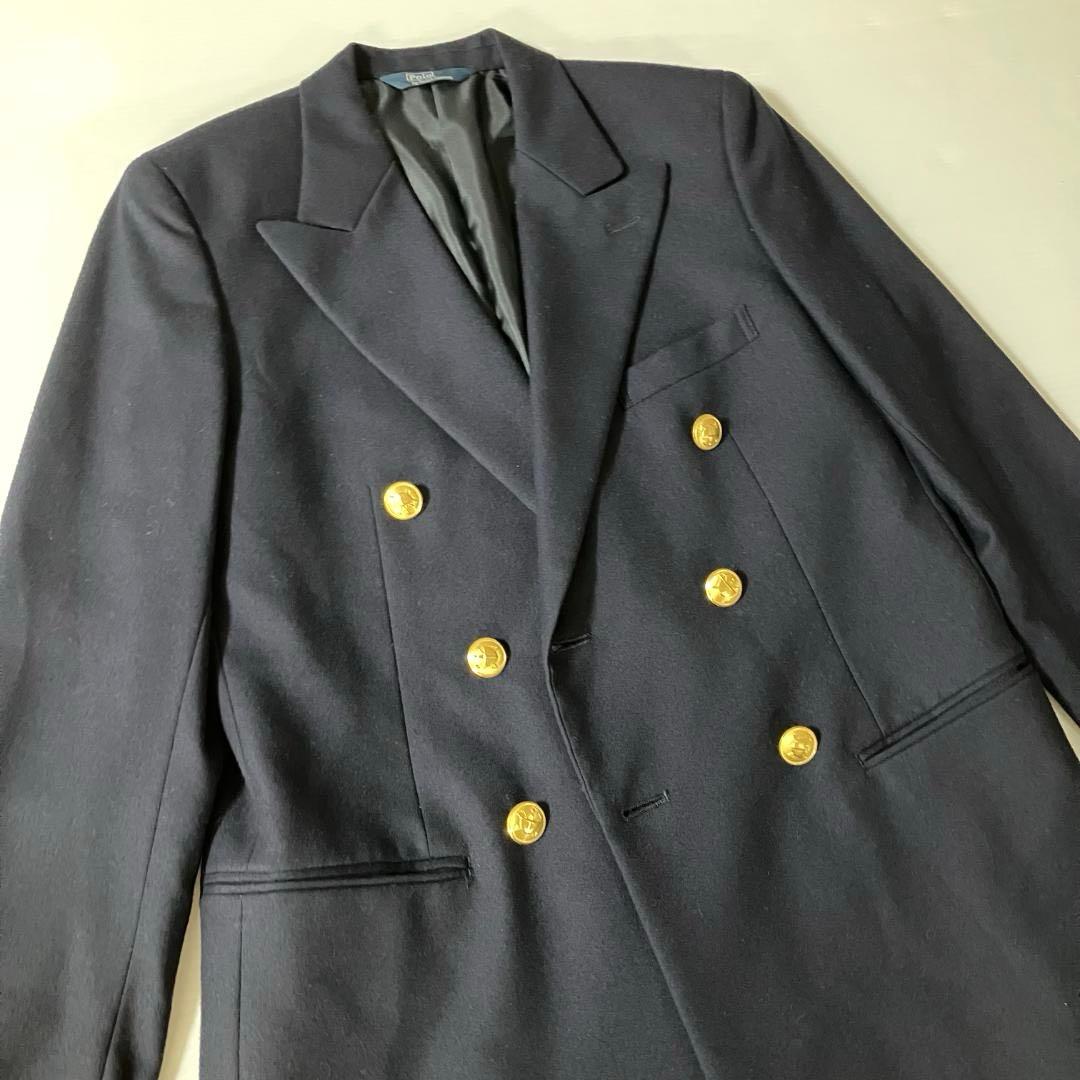 Ralph Lauren 紺ブレ　ダブルテーラードジャケット　金ボタン160