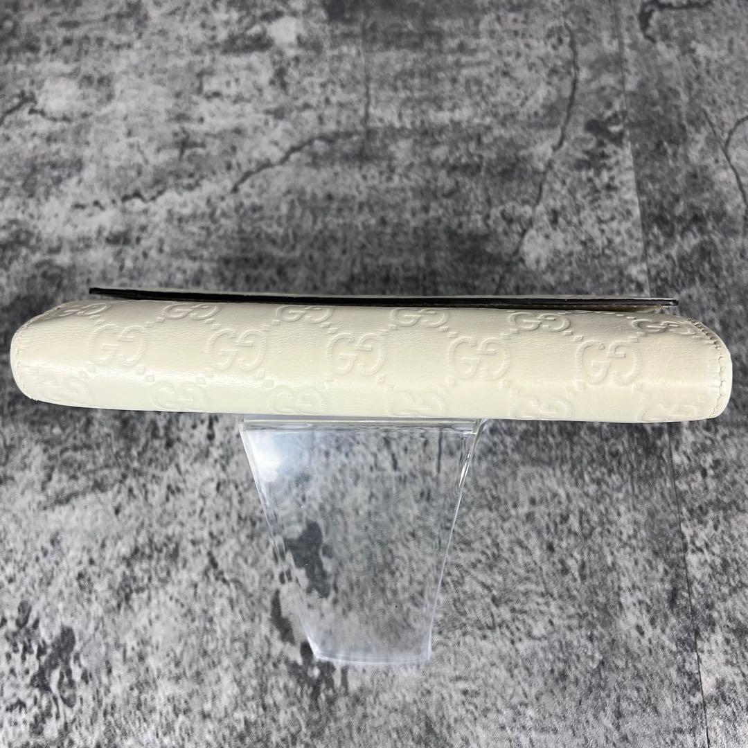 GUCCI ラブリーハート GGエンボス レザー長財布 アイボリー