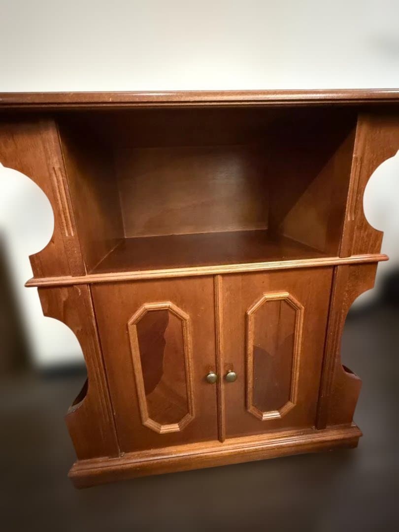 【週末限定セール】 収納棚 キャスター付き木製キャビネット アンティーク風