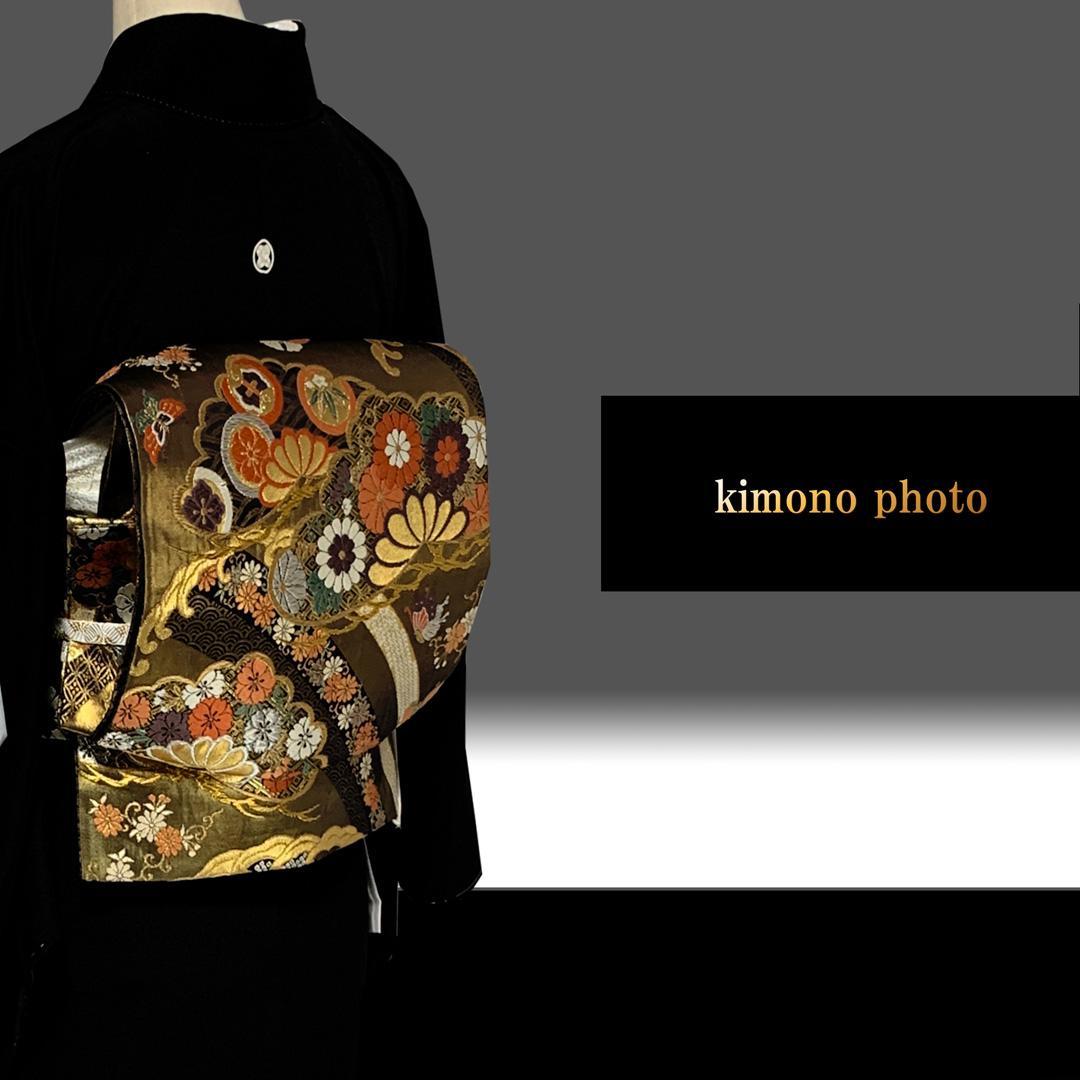 正絹【新品、未使用】６点フルセット【トールサイズ】極上逸品金彩手描き友禅 黒留袖