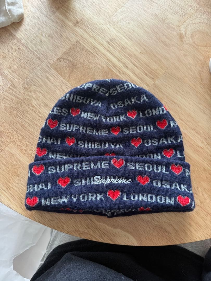 supreme ハートビーニー　Hearts Beanie ネイビー